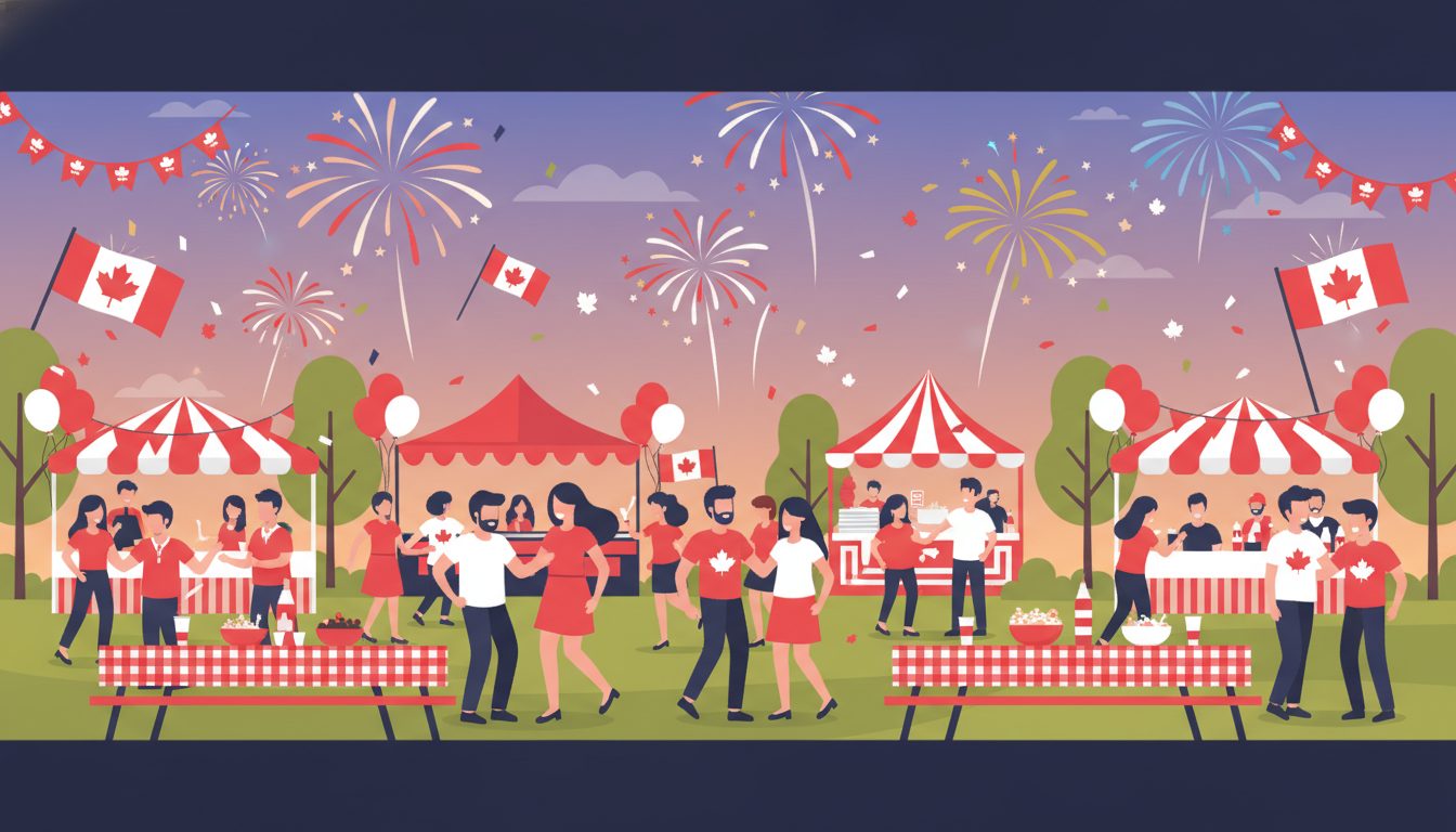 Canada Day celebration illustration
