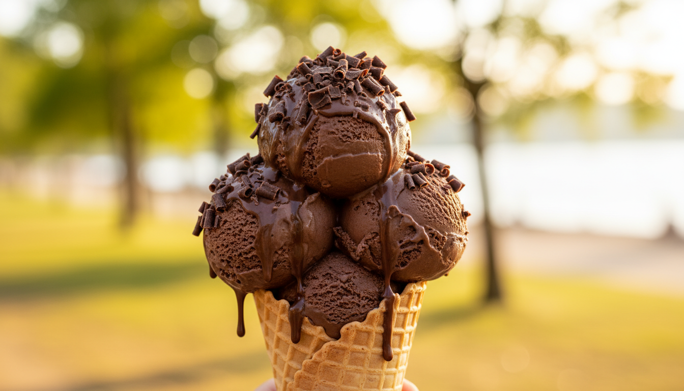 #ChocolateIceCreamDay illustration