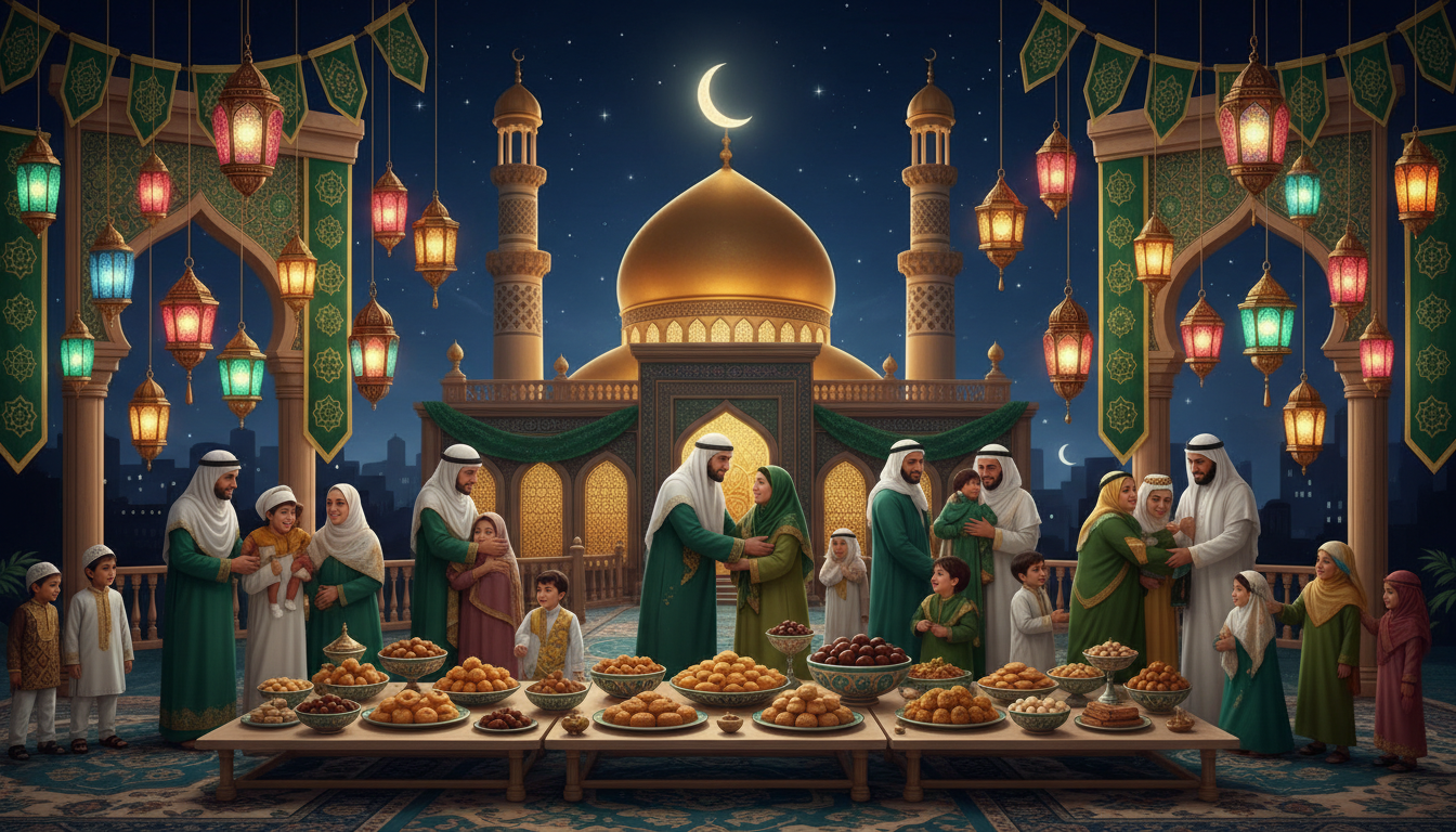 #EidMubarak illustration