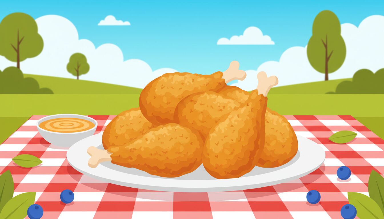#FriedChickenDay illustration