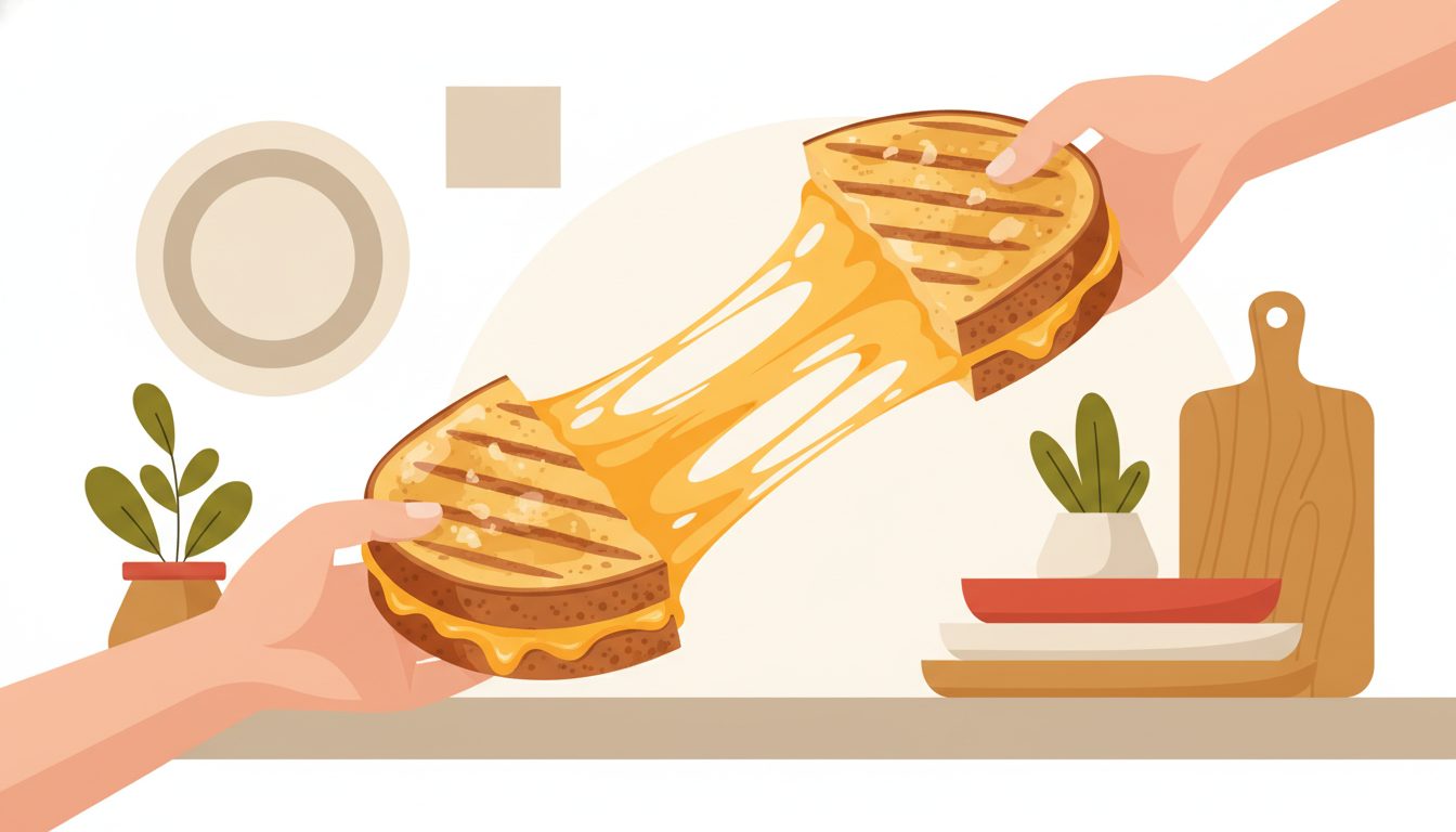 #GrilledCheeseSandwichDay illustration