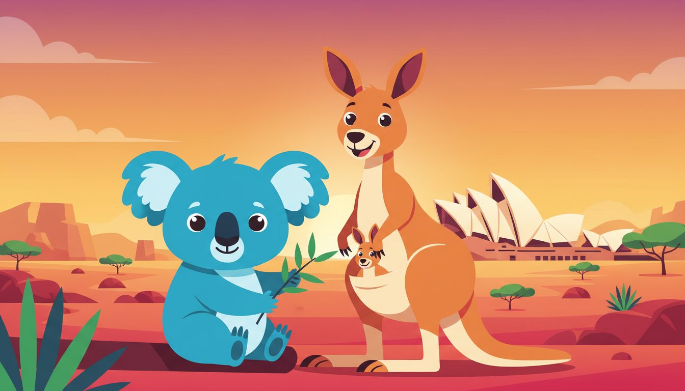 #HugAnAustralian illustration
