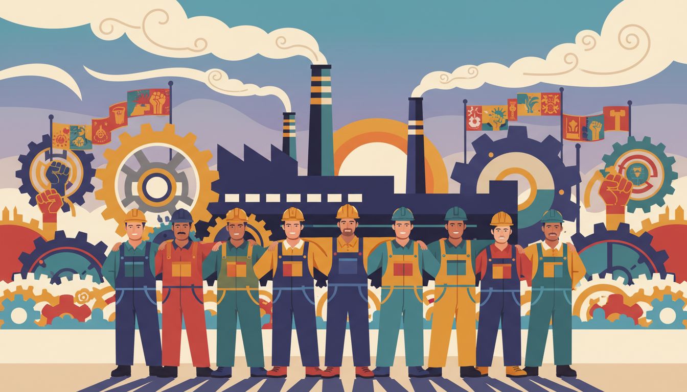 #IndustrialWorkersOfTheWorld illustration