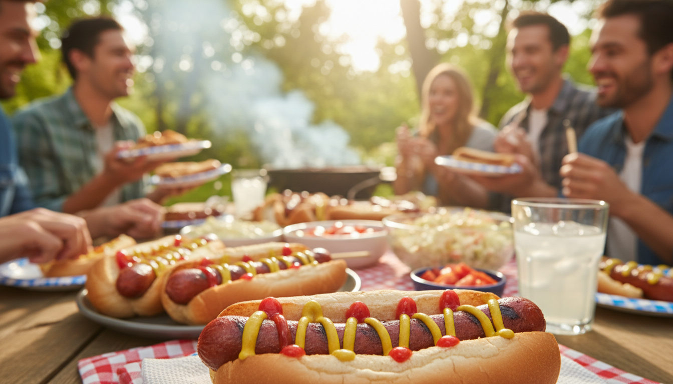 #NationalHotDogDay illustration