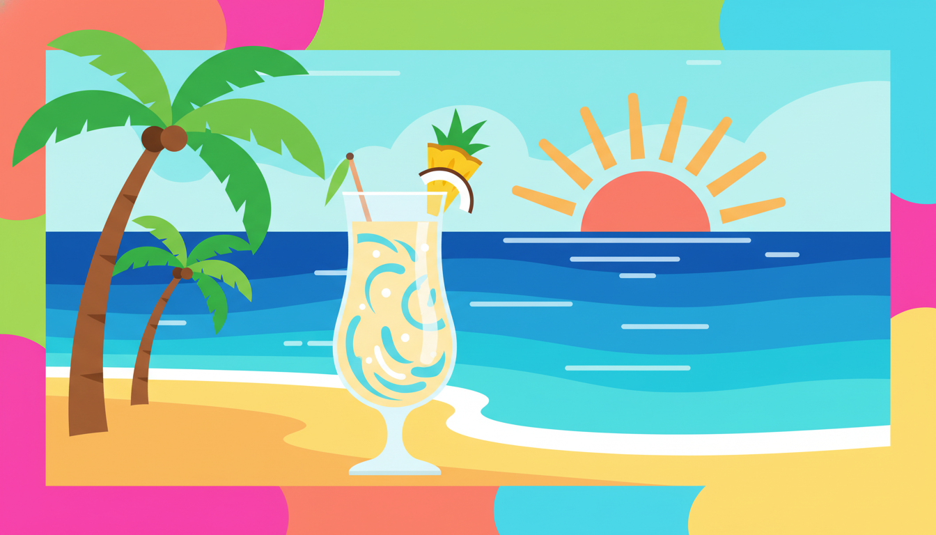 #NationalPinaColadaDay illustration