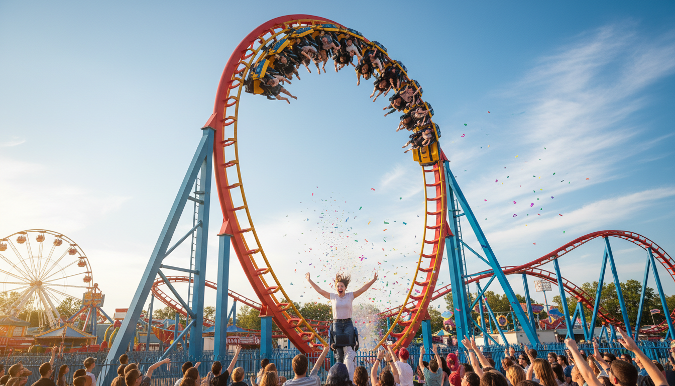 #NationalRollercoasterDay illustration