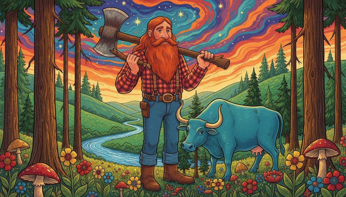 #NationalPaulBunyanDay illustration