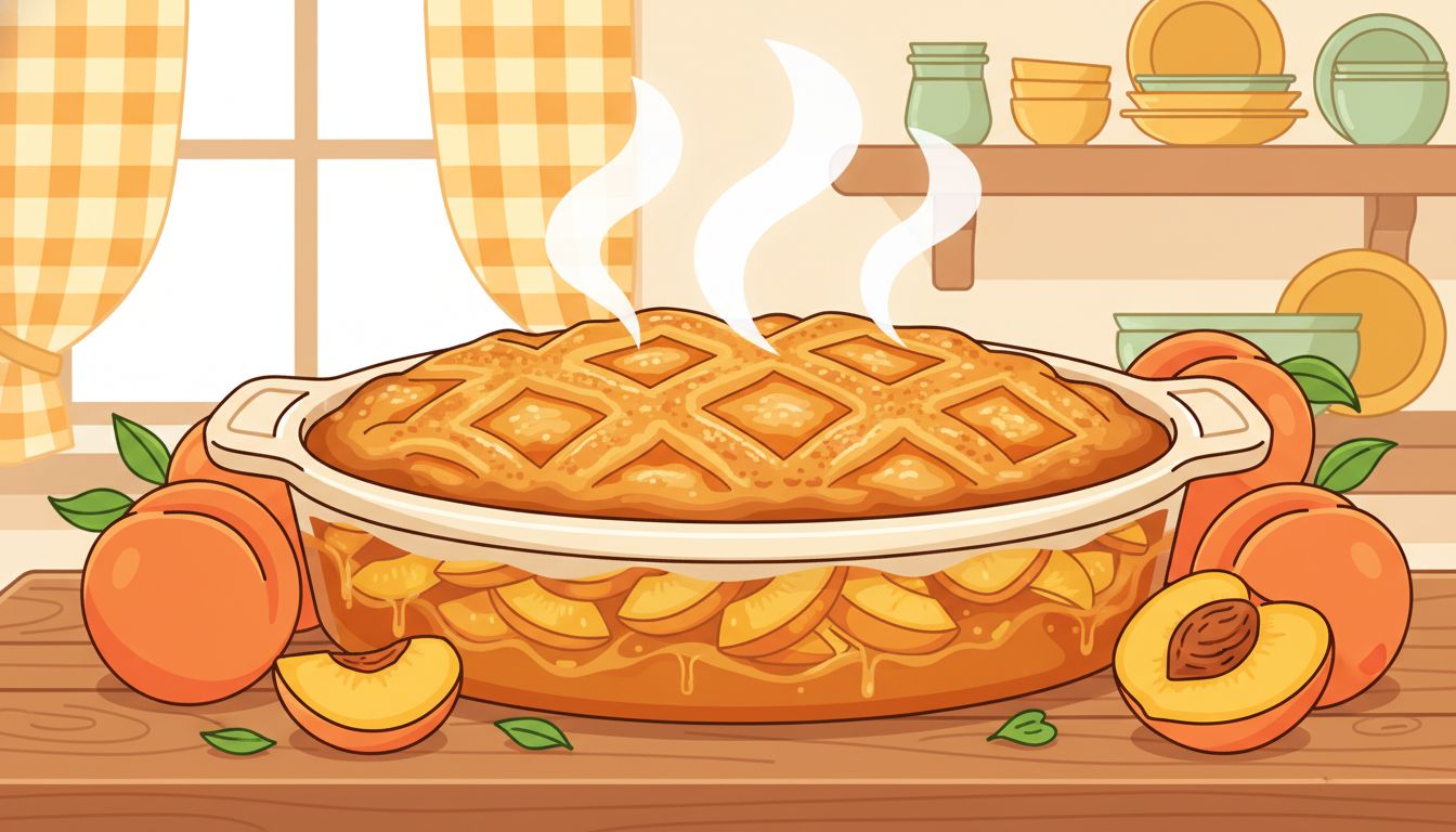 #NationalPeachCobblerDay illustration