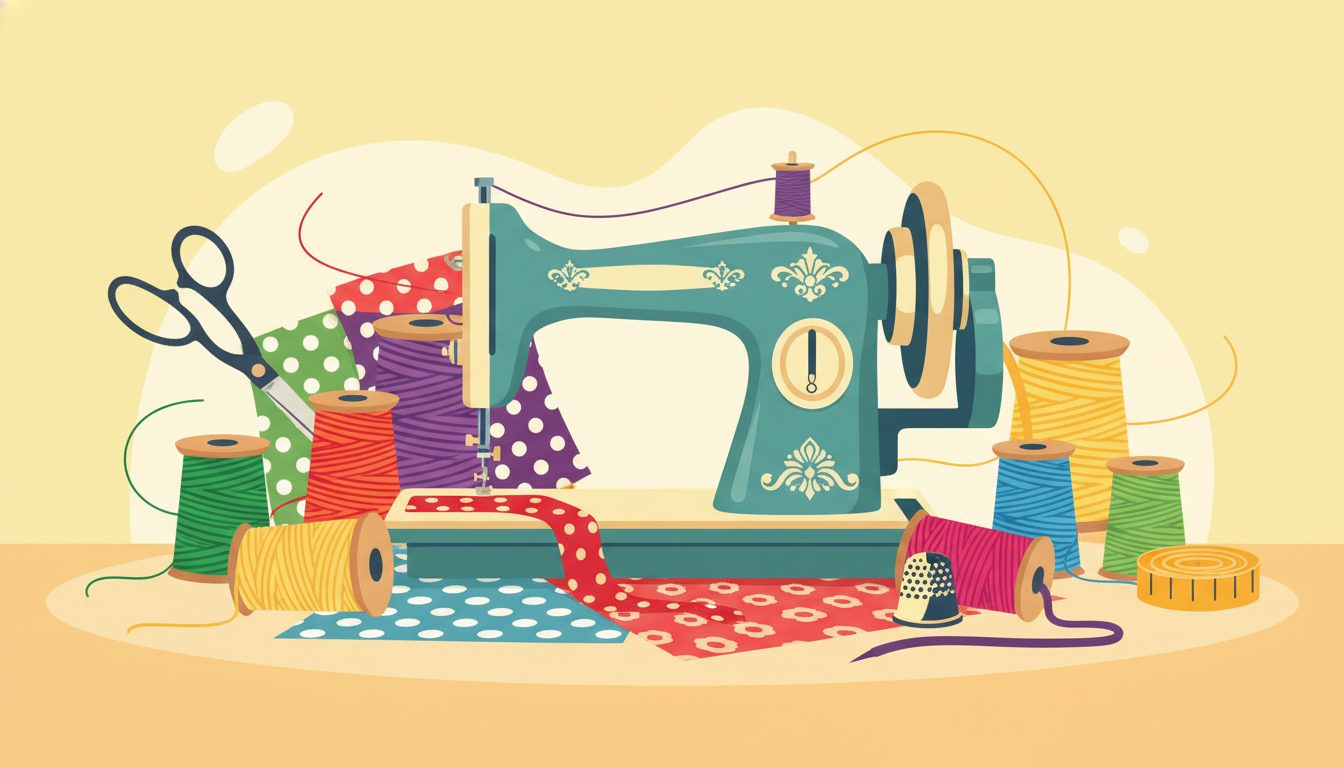 #SewingMachineDay illustration