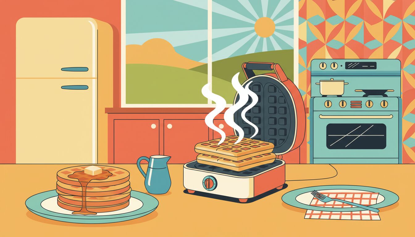 National Waffle Iron Day illustration